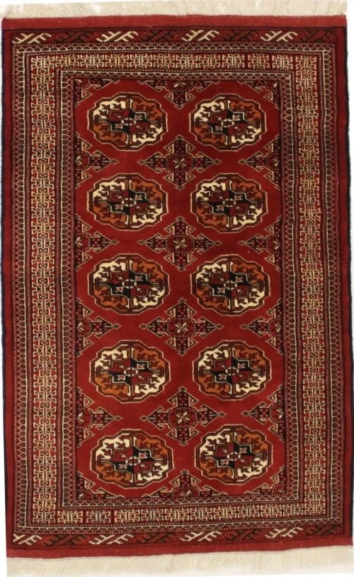 Red Tribal 3X5 Turkoman Persian Rug