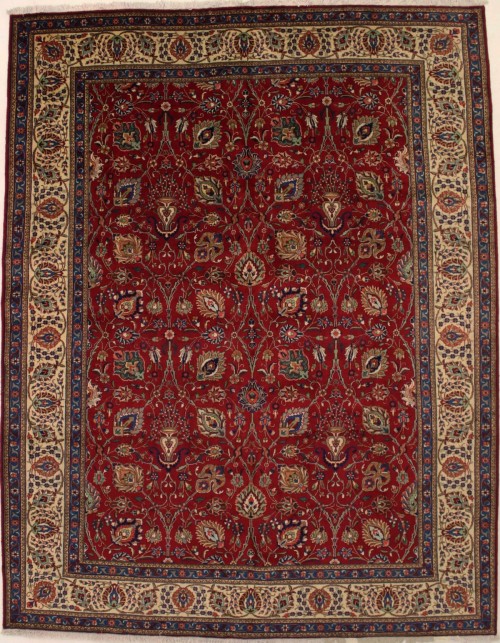 Semi Antique Red Traditional 10X13 Tabriz Persian Rug