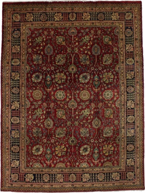 Vintage Red Classic Traditional 10X13 Tabriz Persian Rug