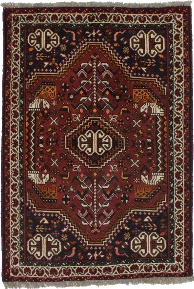 Brick Red Tribal 3'5X5 Shiraz Persian Rug