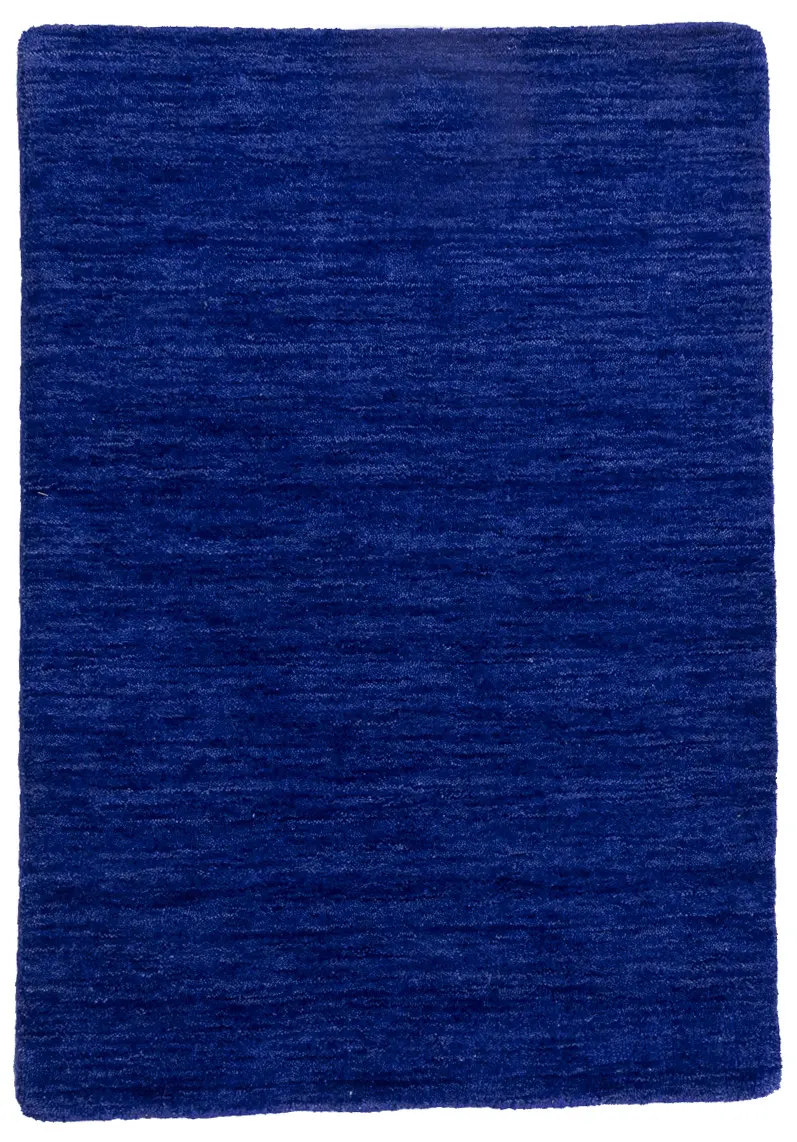 Royal Blue Solid Gabbeh Modern Rug in All Size