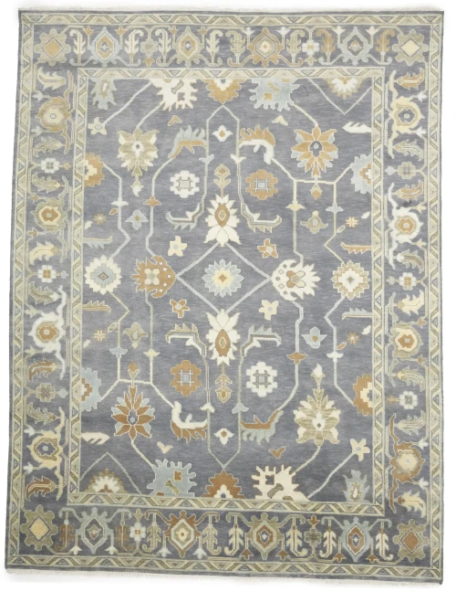 Muted Floral Colorfast 9X12 Oushak Chobi Oriental Rug