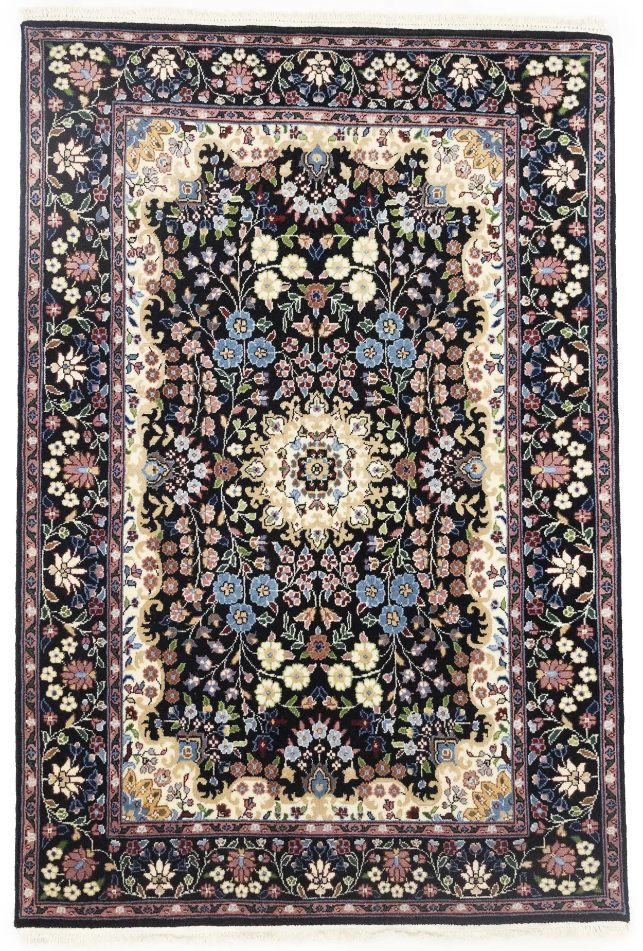 Black Floral 4X6 Kirman Oriental Rug