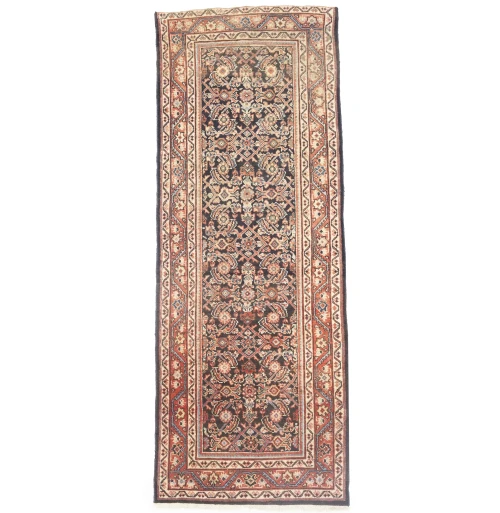 Vintage Floral 3'4X10'8 Mahal Persian Runner Rug