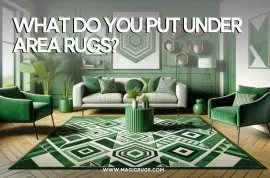 What do you put under area rugs?