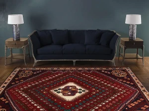 Red Tribal 3'5X5 Shiraz Persian Rug