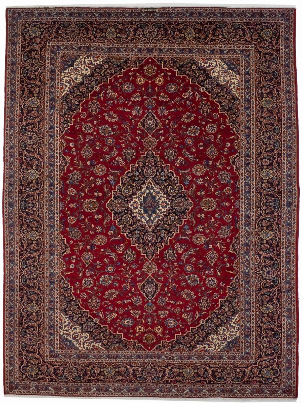 Semi Antique Traditional Red 10X13 Kashan Persian Rug