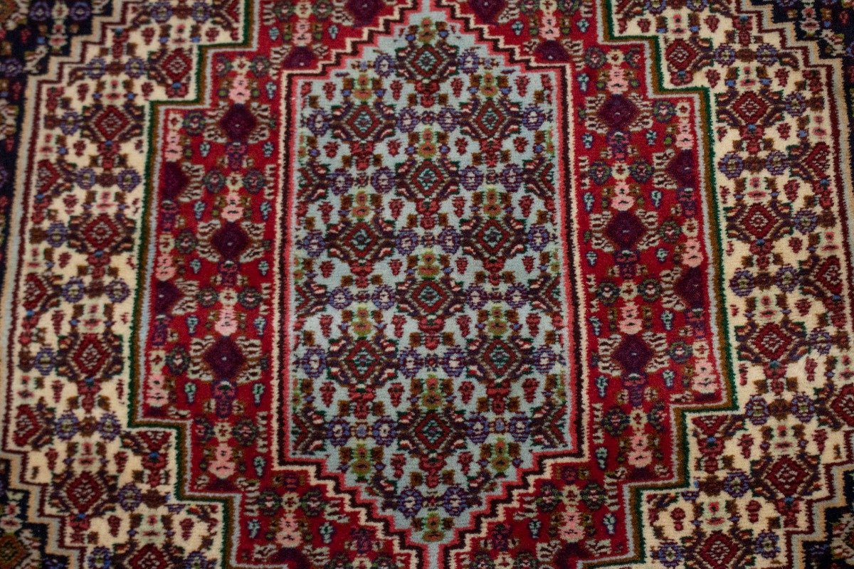 Geometric Red Bidjar Oriental Round Rug 5x5