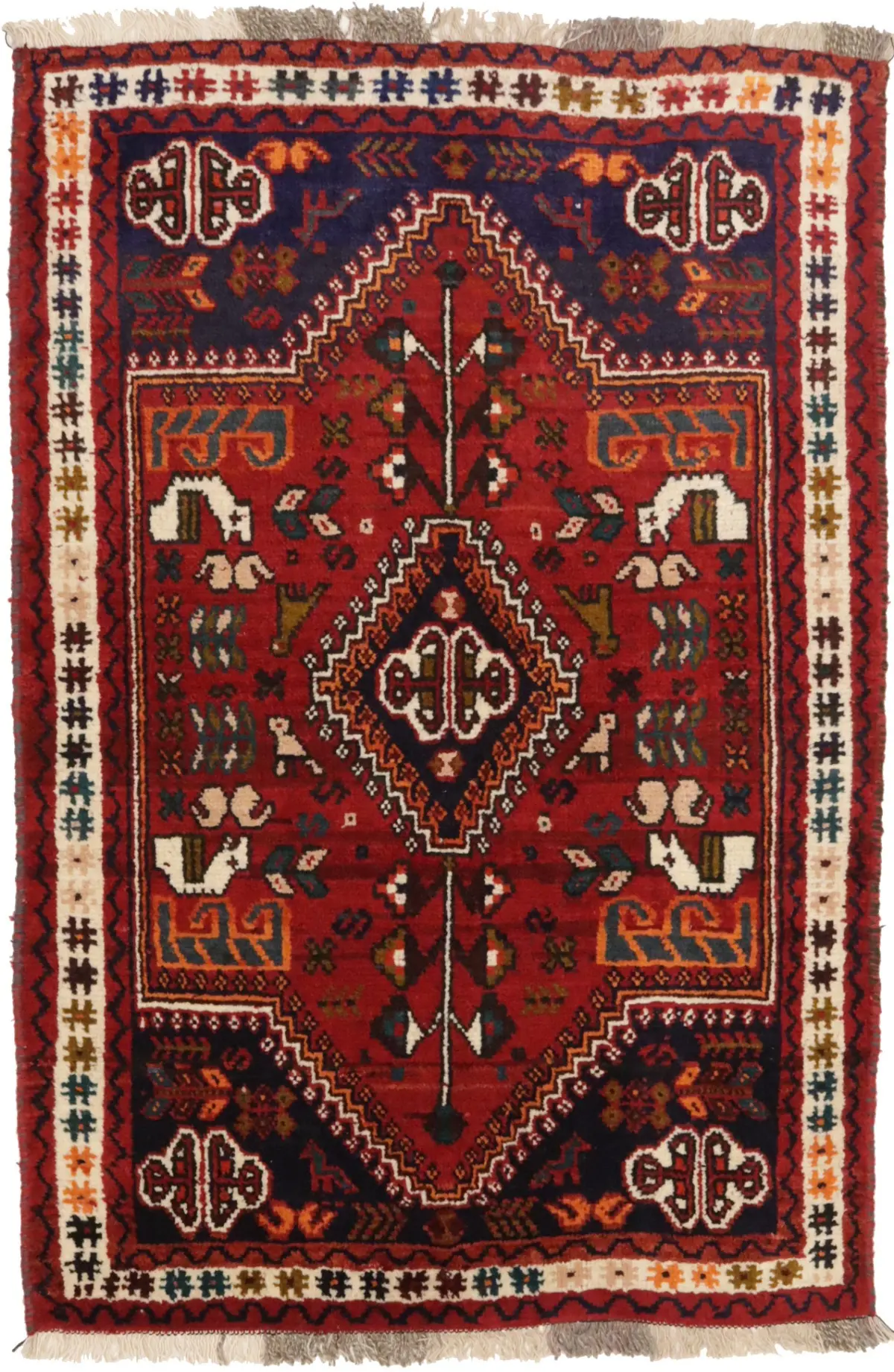 Magic Rugs Navy & Maroon Floral 3x4 Kirman Oriental Rug