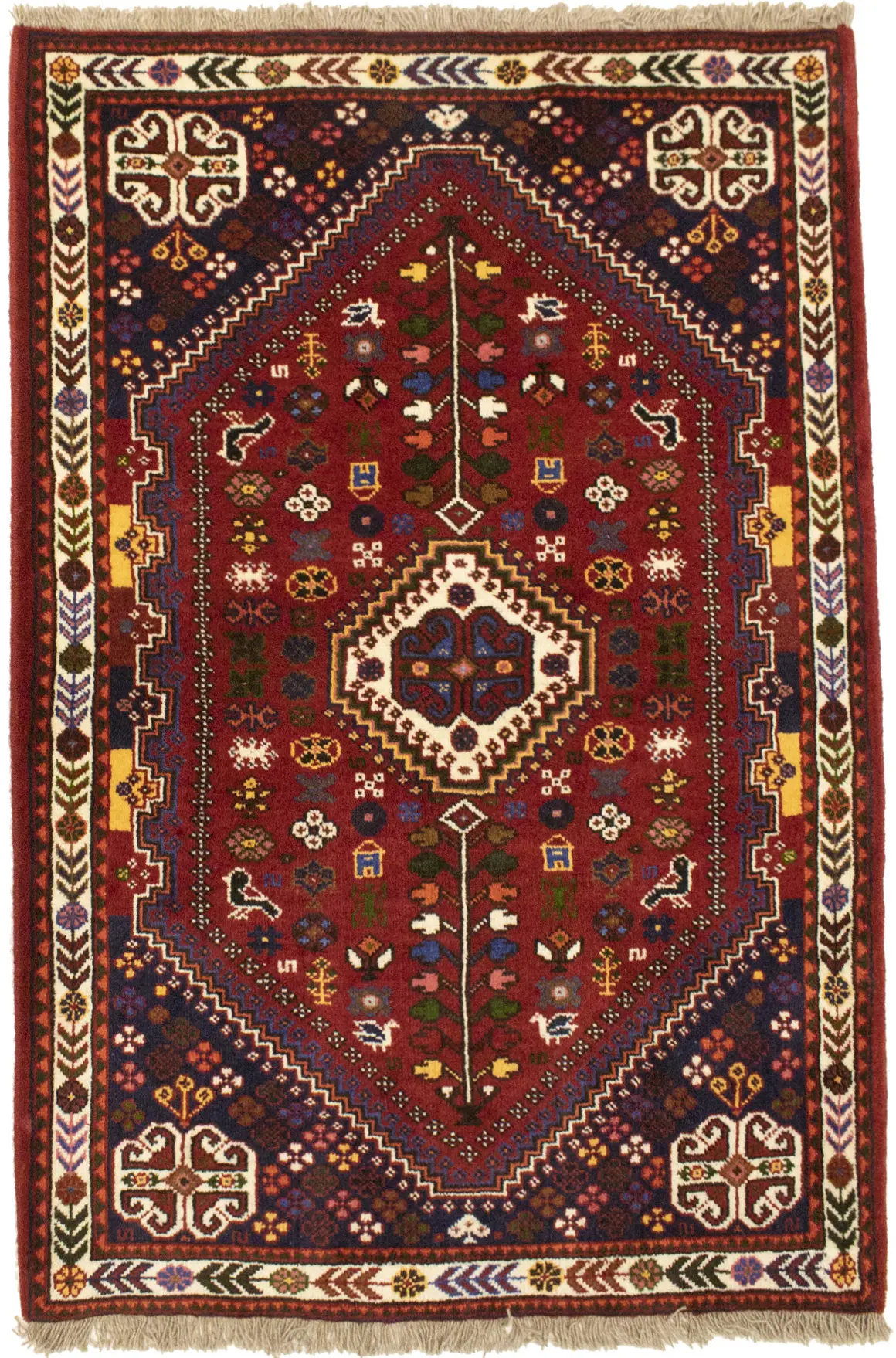 Magic Rugs Navy & Maroon Floral 3x4 Kirman Oriental Rug