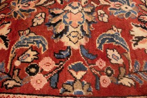 Semi Antique Scarlet Red Floral 10X13'5 Mahal Persian Rug