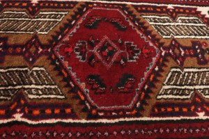 Vintage Red Tribal 2'4X4 Meshkin Persian Rug
