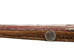 Vintage Red Tribal 2'4X4 Meshkin Persian Rug