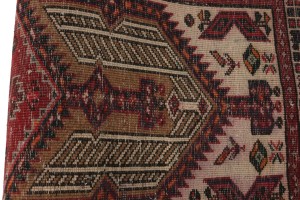 Vintage Red Tribal 2'4X4 Meshkin Persian Rug