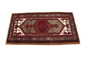 Vintage Red Tribal 2'4X4 Meshkin Persian Rug