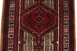 Vintage Red Tribal 2'4X4 Meshkin Persian Rug