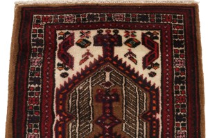 Vintage Red Tribal 2'4X4 Meshkin Persian Rug
