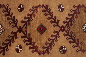 Vintage Khaki Tribal 2'4X3'8 Shiraz Persian Rug