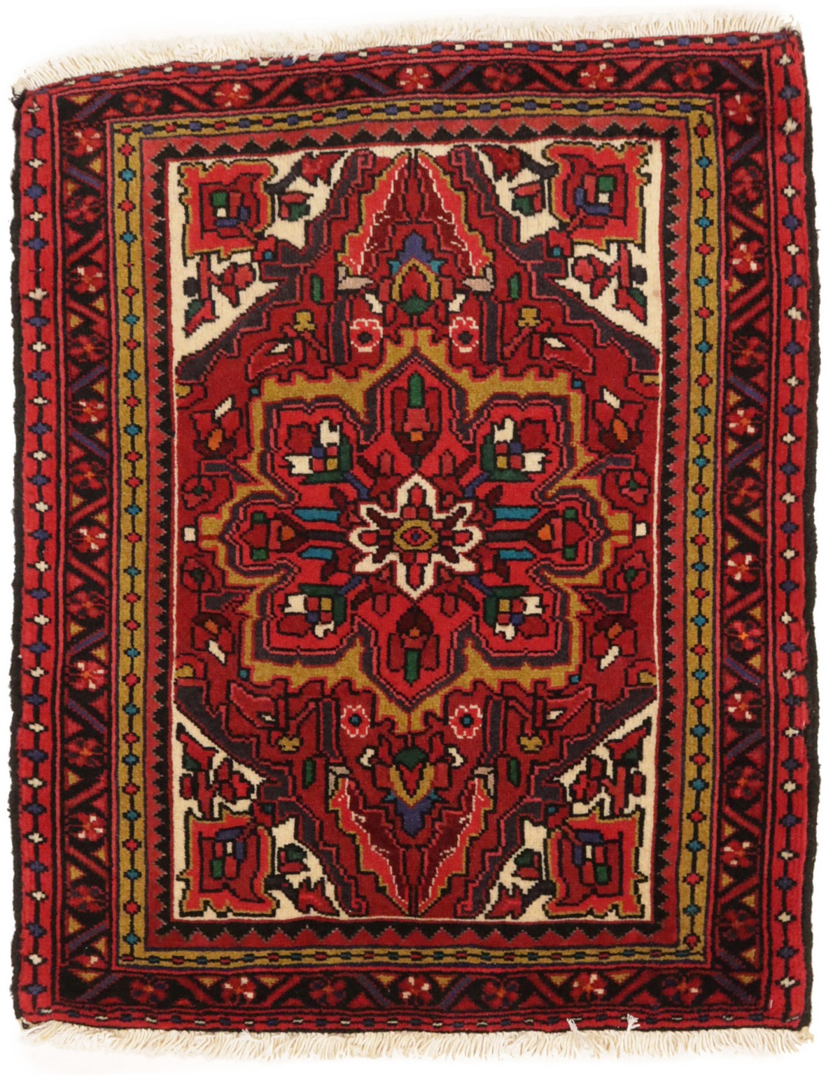 Vintage Floral Red 2'6X3'2 Goravan Heriz Persian Rug