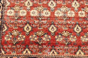 Semi Antique Red Floral 4'6X6'7 Mahal Persian Rug