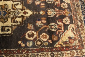 Muted Dark Brown Vintage Floral Tribal 3X6 Hamedan Persian Oriental Rug