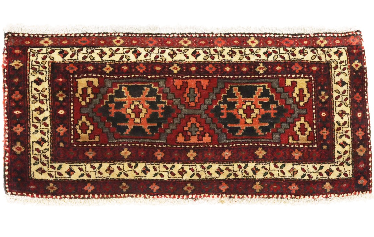 Vintage Red Geometric 2X4 Heriz Persian Rug