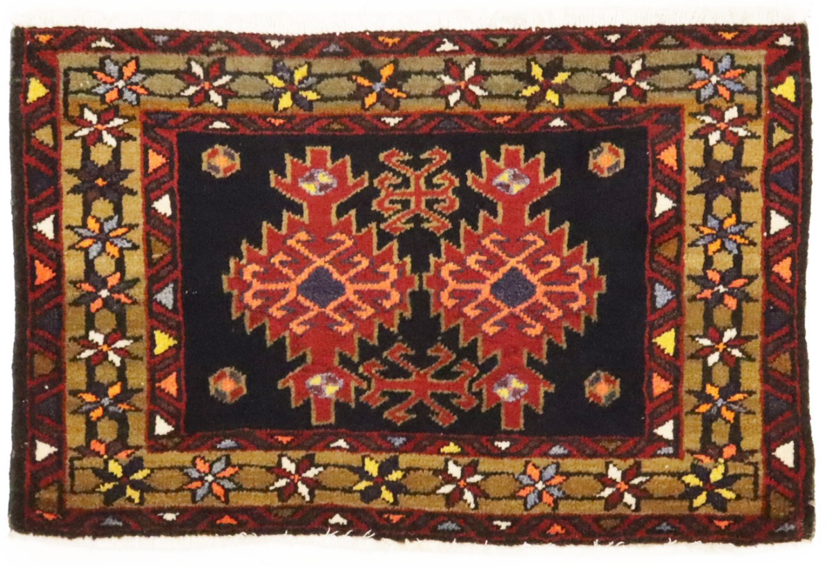 Vintage Tribal Geometric 2X3 Heriz Persian Rug