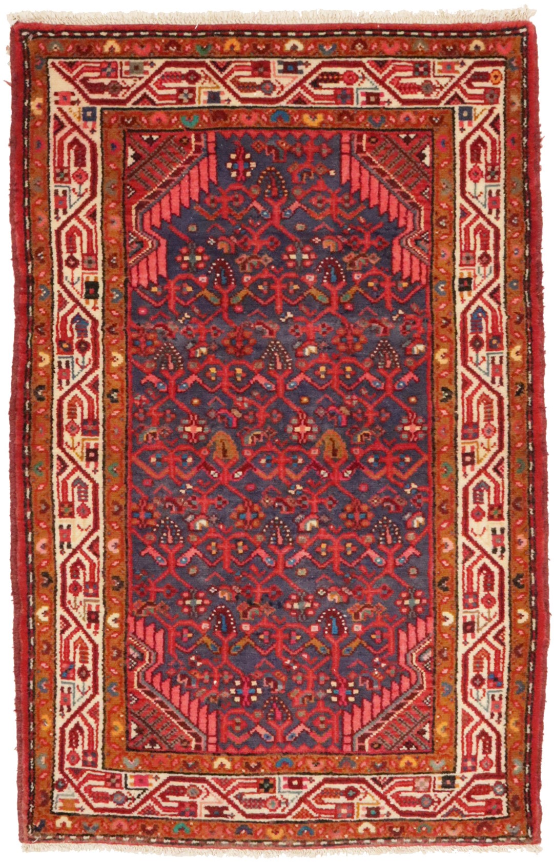 Vintage Purple Tribal 2'9X4'3 Tajabad Persian Rug