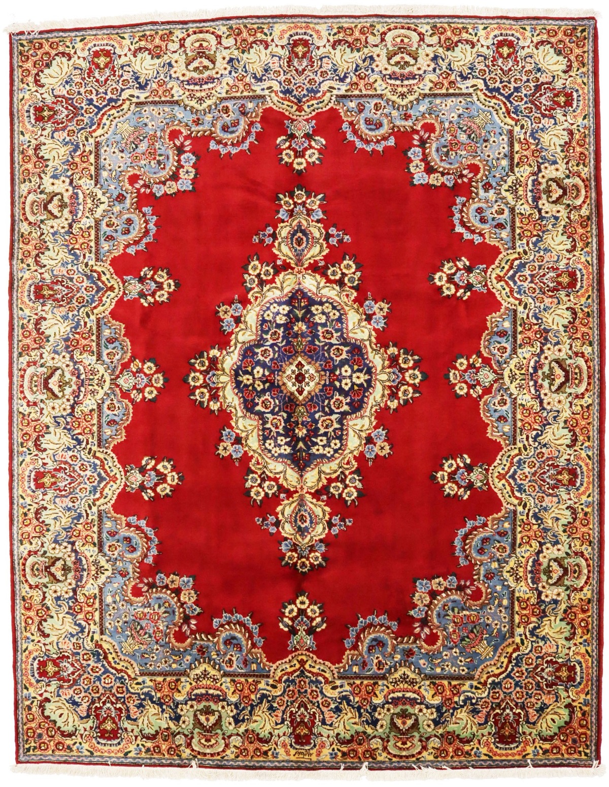 Vintage Floral Classic Red 10X13 Tabriz Persian Rug