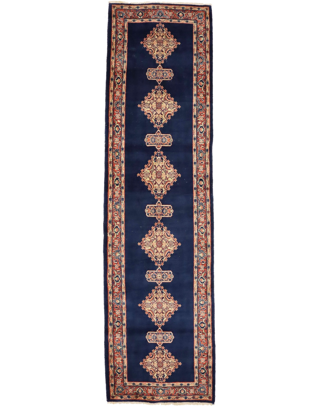 Vintage Floral 3'7X13'6 Mahal Persian Runner Rug