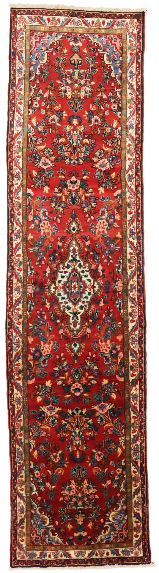 Vintage Red Floral 3X12 Lilian Persian Runner Rug