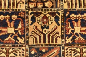 Semi Antique Pictorial Floral 10X12'5 Bakhtiari Persian Rug