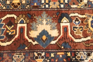 Vintage Rusty Red Floral 10'6X13 Bakhtiari Persian Rug