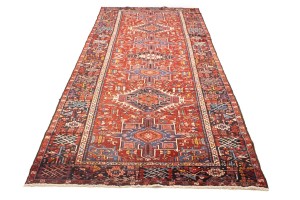 Vintage Red Tribal 5X13 Karajeh Persian Runner Rug