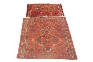 Vintage Red Tribal 3'7X9'5 Lilian Persian Runner Rug