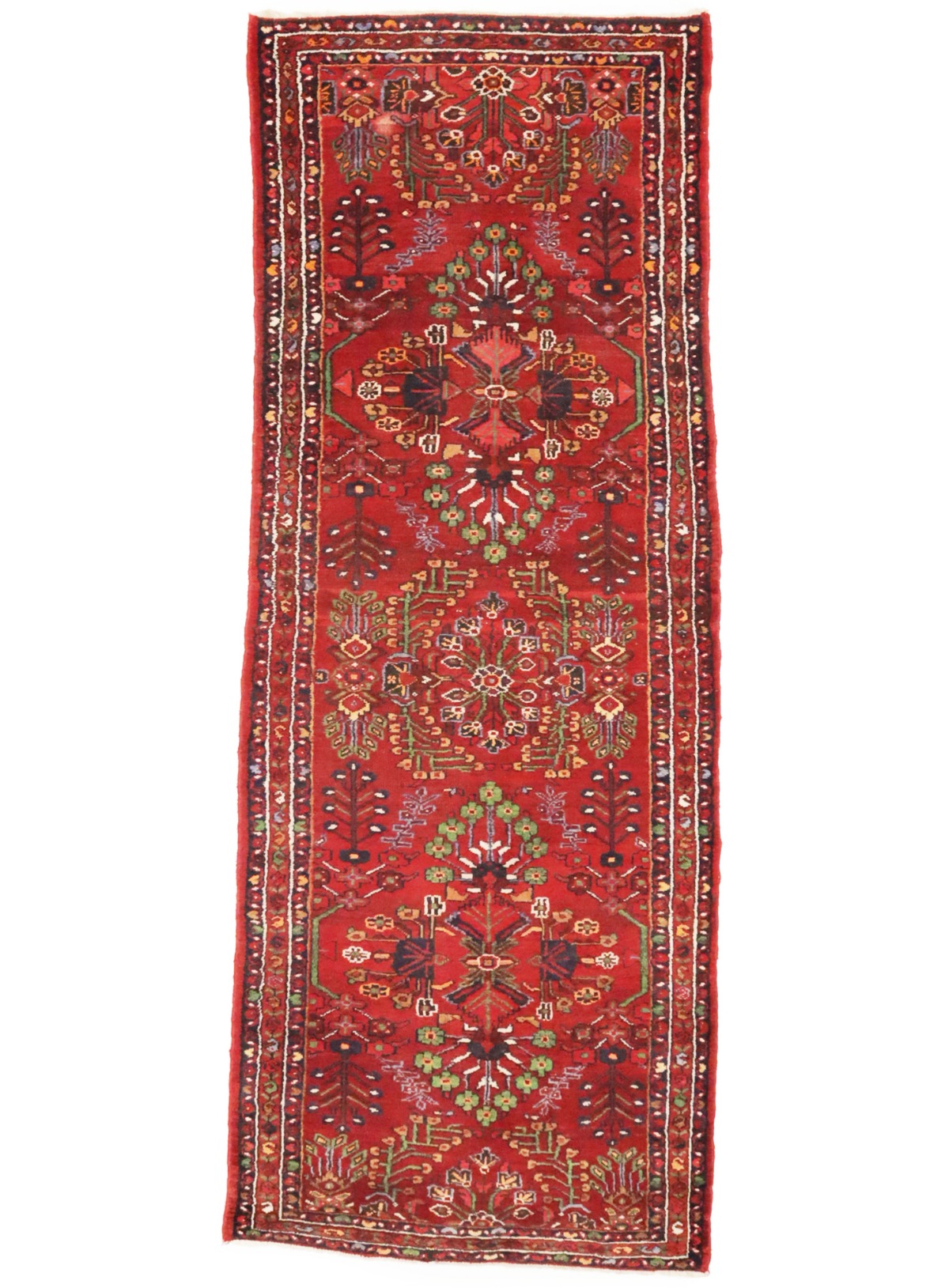 Vintage Red Tribal 3'7X9'5 Lilian Persian Runner Rug
