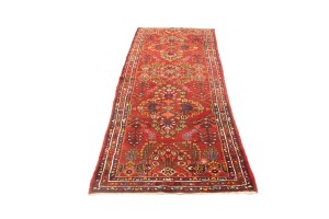 Vintage Red Tribal 3'7X9'5 Lilian Persian Runner Rug