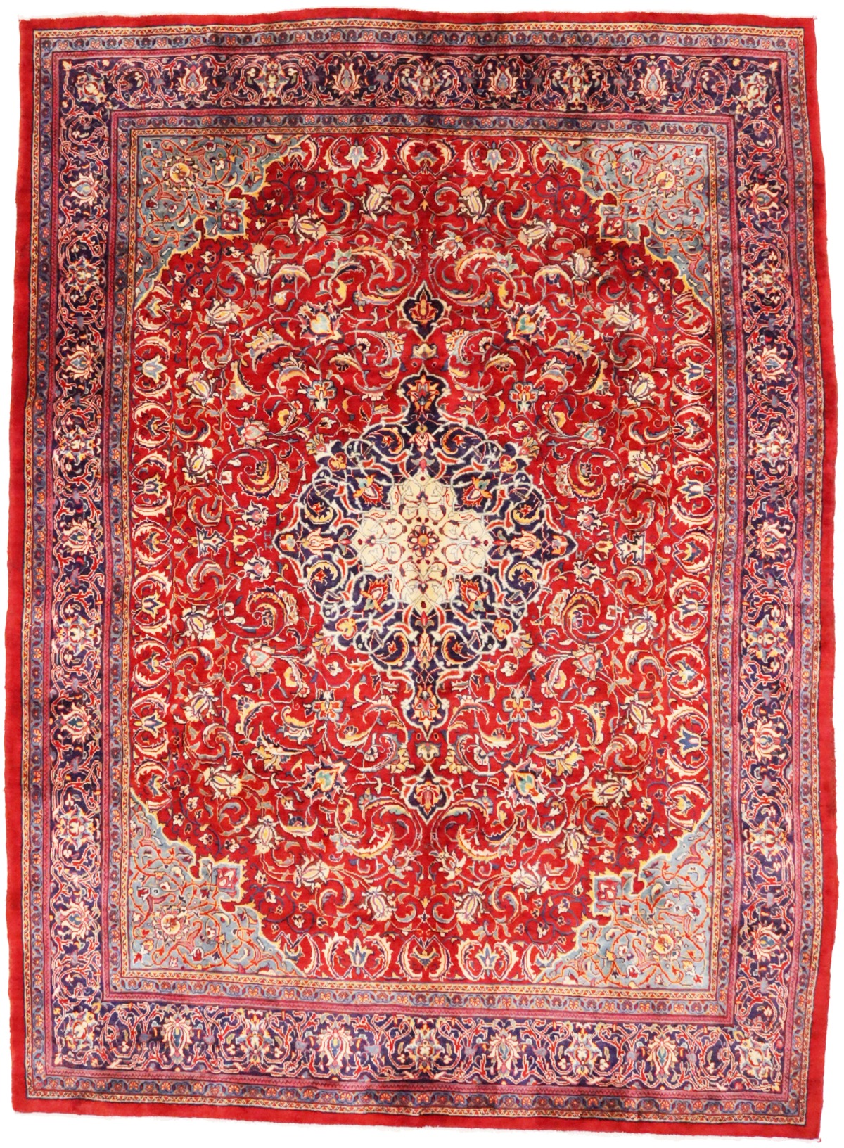 Vintage Red Floral 10X14 Sarough Mahal Persian Rug
