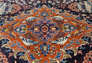 Purple-navy Vintage Pictorial 10X13 Kashmar Persian Oriental Rug