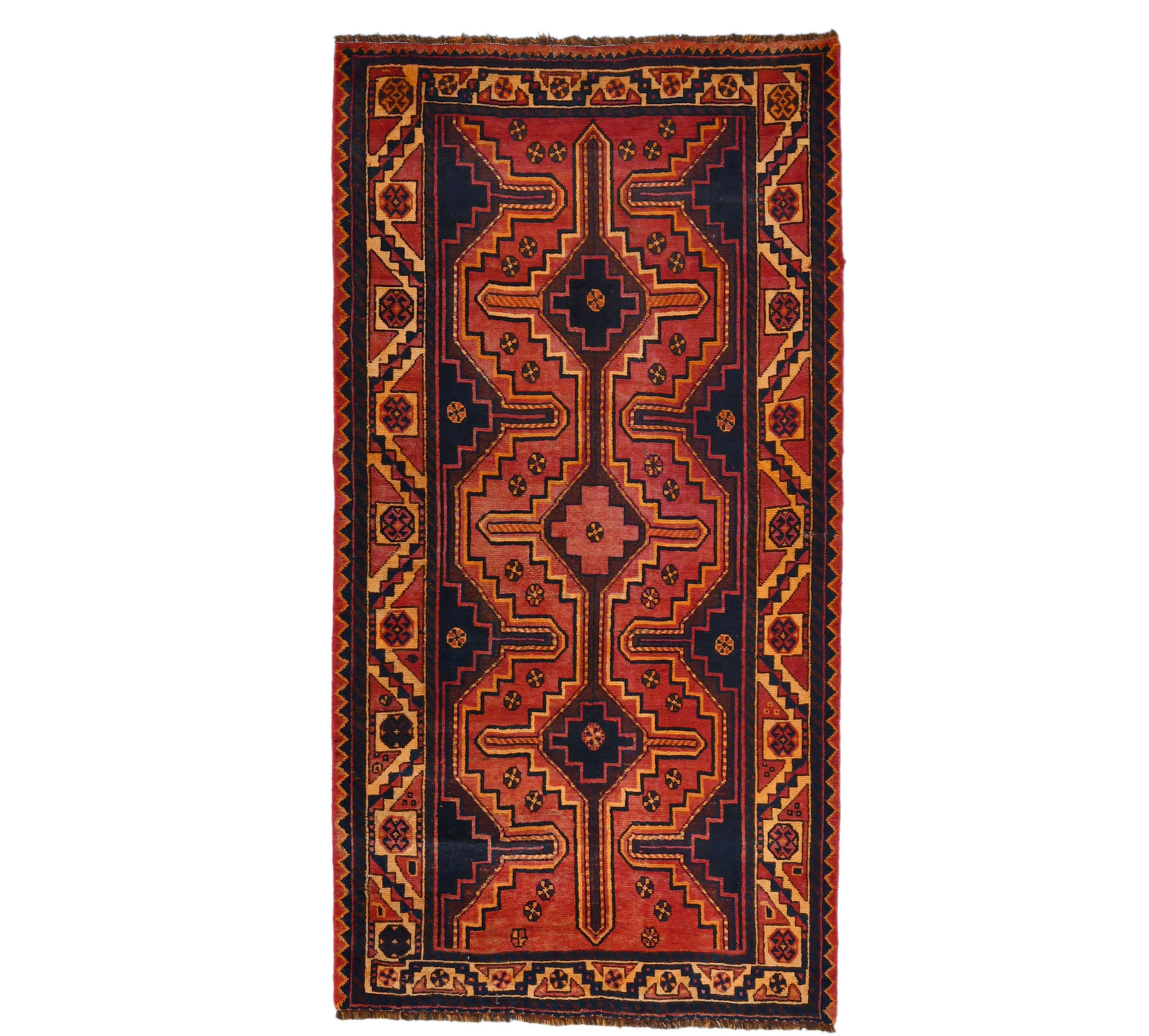 Vintage Tribal Red 4X8 Shiraz Persian Rug