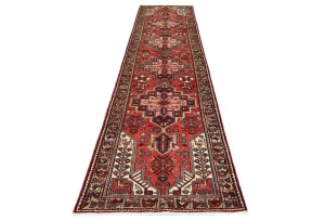 Vintage Red Tribal 3X12 Hamedan Persian Runner Rug