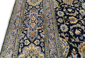 Vintage Purple-navy Traditional 10X13 Kashan Persian Rug
