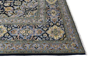 Vintage Purple-navy Traditional 10X13 Kashan Persian Rug