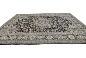 Vintage Purple-navy Traditional 10X13 Kashan Persian Rug