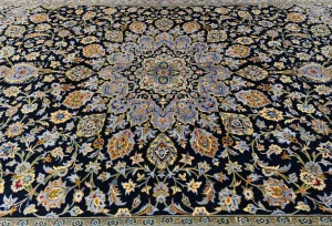 Vintage Purple-navy Traditional 10X13 Kashan Persian Rug