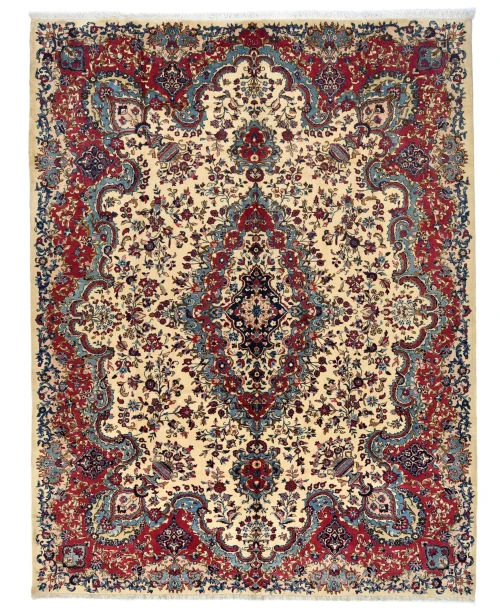 Cream Vintage Traditional 10X13 Kashmar Persian Oriental Rug