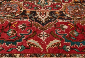 Red Vintage Floral 8X12 Heriz Persian Oriental Rug