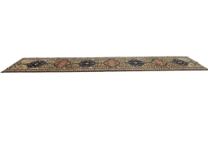 Vintage Beige Geometric 3X18 Ardebil Persian Runner Rug