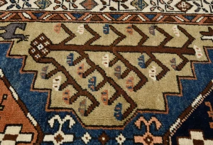 Vintage Beige Geometric 3X18 Ardebil Persian Runner Rug