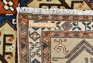 Vintage Beige Geometric 3X18 Ardebil Persian Runner Rug